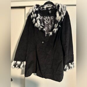 Black fur coat